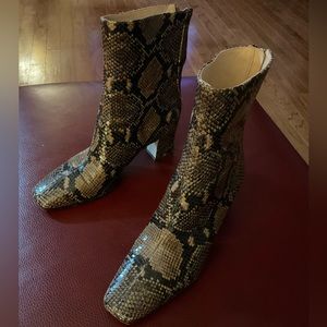 Veronica Beard Snakeskin Ankle Boots 7M